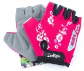 Перчатки вело детские Indigo цветы р.3 XS цв.неоновый розовый