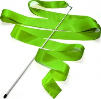 Лента гимнастическая 6м на палочке цв.зеленый